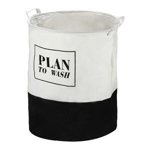 1 Pc 60L Foldable Cylindrical Laundry Basket for Laundry Room Black